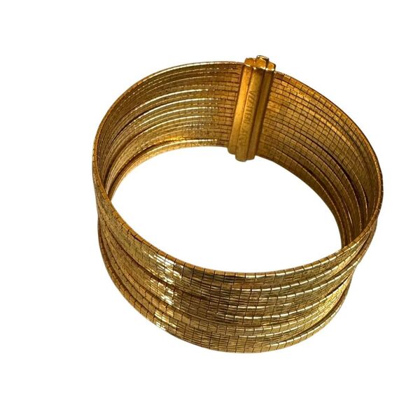 Bellezza Italy Gold-Tone Woven Mesh Cuff Bracelet - Picture 8 of 9